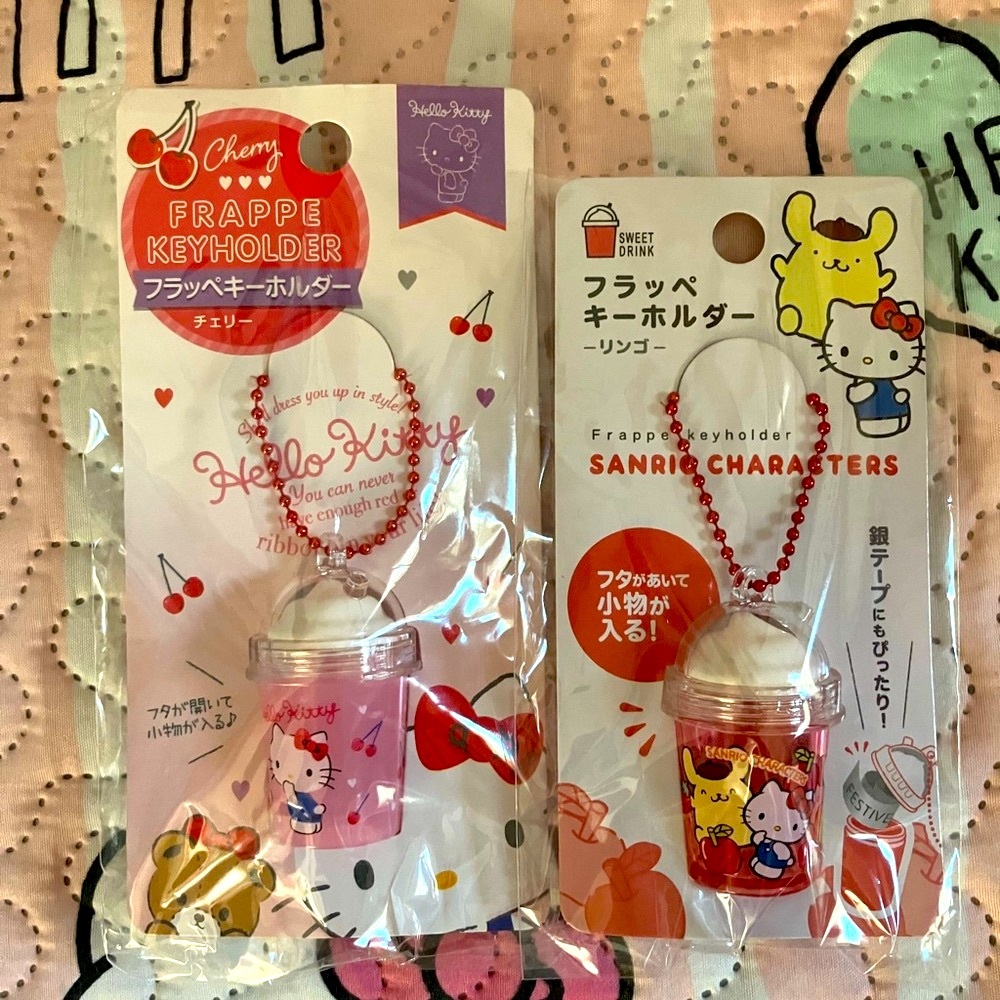 2 Sanrio Hello Kitty Frappe Keyholder - Pink and Red